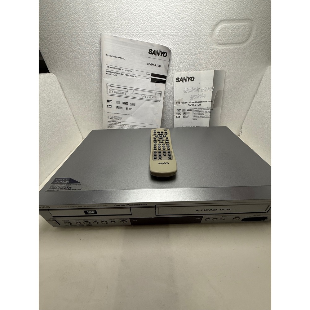 Sanyo DVD VCR Combo Unisex OS Silver DVW-7100 Cinema Progressive 4-Head VHS